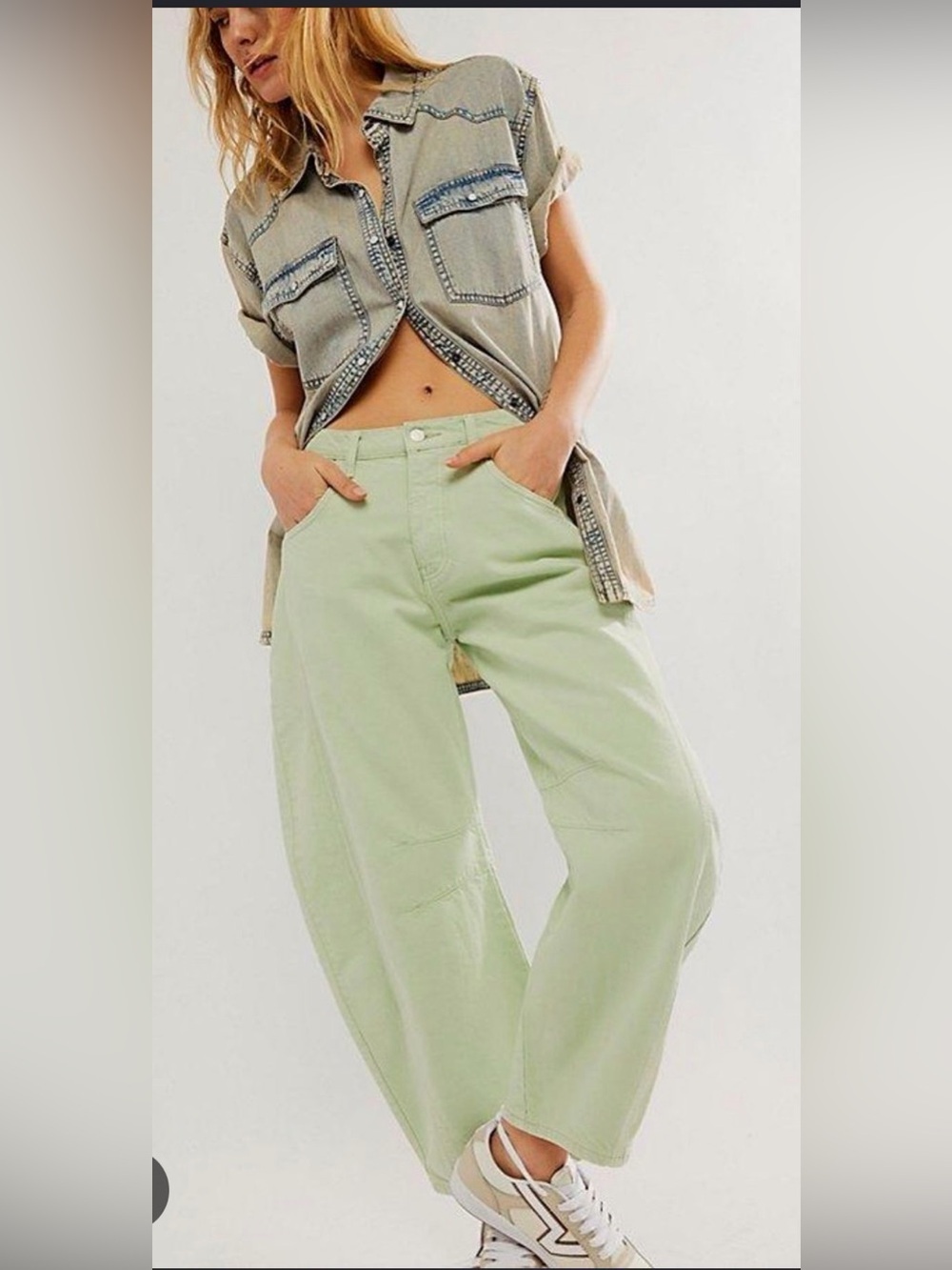 Free People Good Luck Mid-rise Barrel jeans